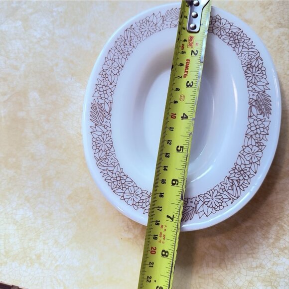 Vintage Pyrex Woodland Gravy Boat Saucer Woodland Brown Pattern #402 USA - Picture 7 of 8